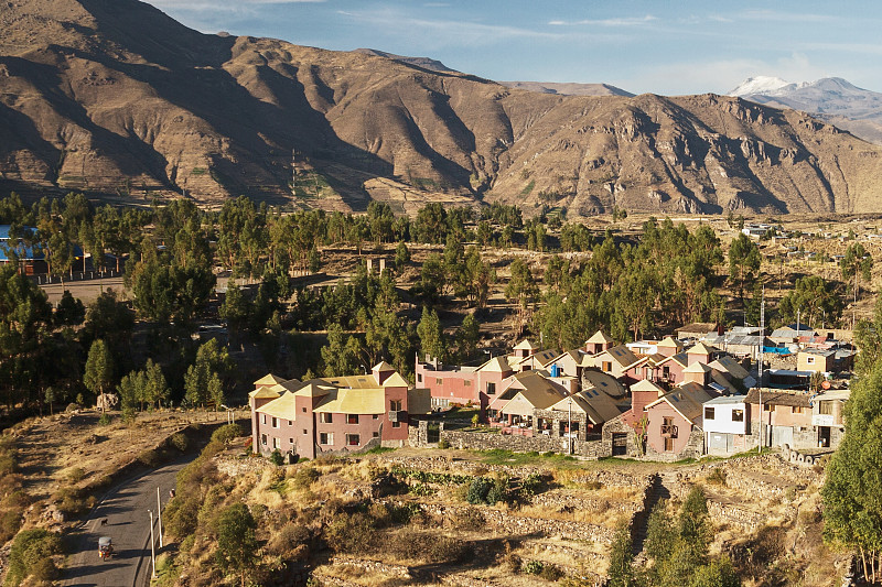 风景,chivay,秘鲁,城镇,小屋,科尔卡峡谷,著名景点,印加人文明,园林,户外