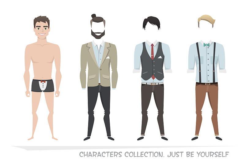 性格,衣服,男人,绘画插图,orpiment,珠宝,套装,卡通,男性,现代