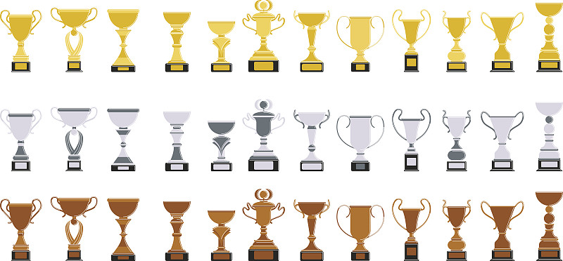 杯,白色背景,动机,与众不同,季军,第二名,运动冠军,奖杯,锦标赛,领奖台