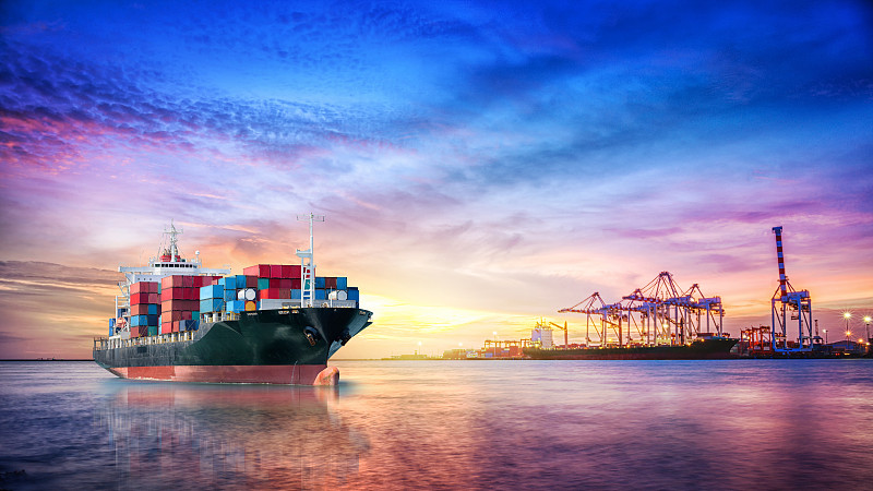 货船,货运,海上运输,海洋,天空,曙暮光,全球通讯,容器,物流,运输