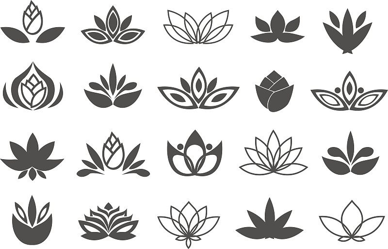 秧苗,符号,植物,矢量,花朵,四元素,花,生长,布置,设计
