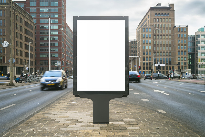 布告栏,户外,货亭,灯箱,街道,荷兰,数字化显示,市场营销