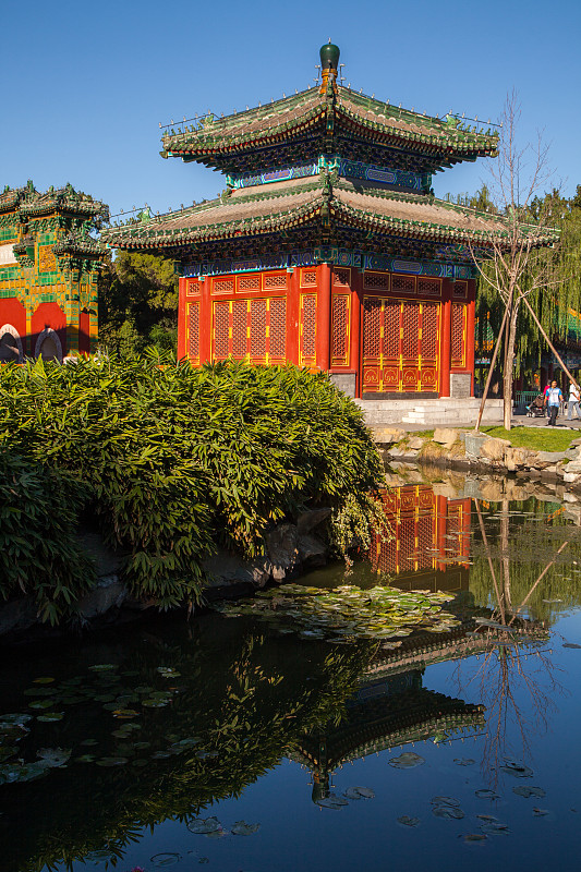 故宫,远古的,建筑,北京,桨叉架船,中式庭院,日落时分,庭院,古代,亭台楼阁