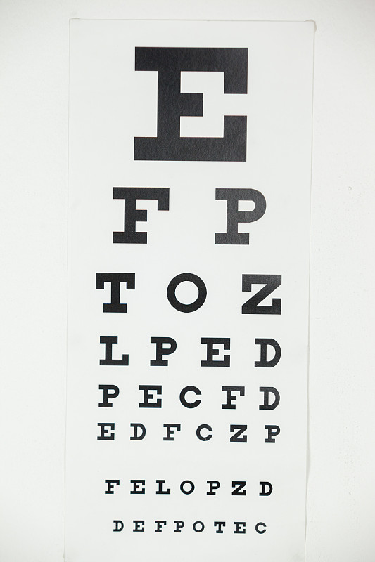 视力表,白色背景,视力测验,信息提示点,垂直画幅,字母,健康保健,视力,文字