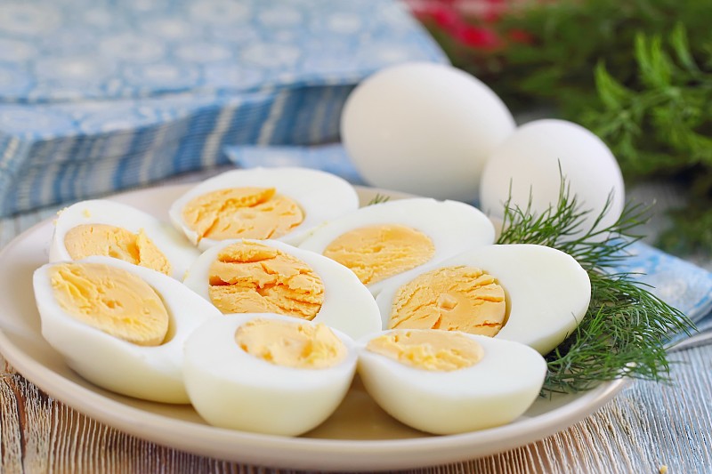 煮食,卵,盘子,金唱片,煮鸡蛋,蛋黄,莳萝,复活节,清新,食品