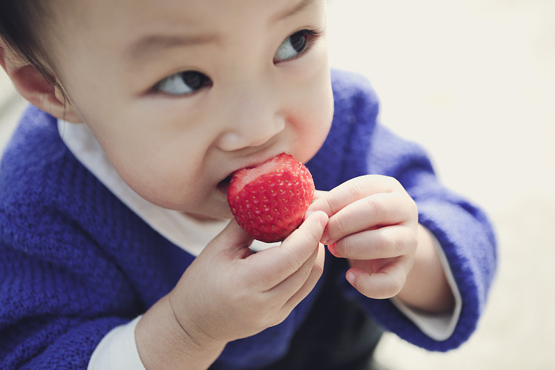 草莓,农场,枣椰子,幼儿,援助之手,半身像,休闲活动,韩国,清新