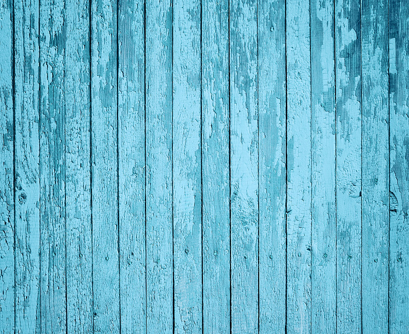 涂料,特写,厚木板,纹理,蓝色,风化的,用栅木板阻断,蓝色背景,围墙,正面视角