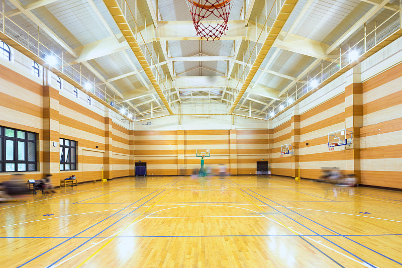 室内,空的,篮球场,学校体育馆,羽毛球,球场,羽毛球运动,篮球运动,健身房,天花板