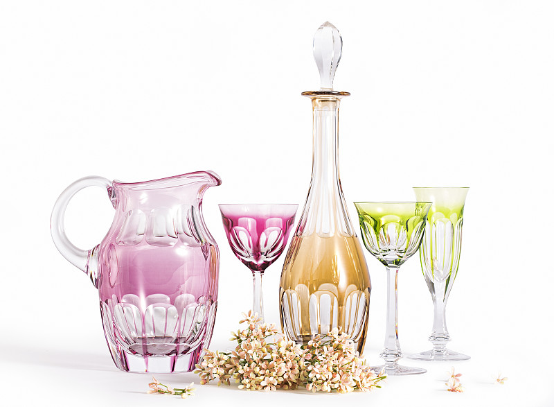 水晶,玻璃瓶,水晶玻璃器皿,玻璃水瓶,科涅克,玻璃,玻璃杯,白兰地,利口酒,华贵
