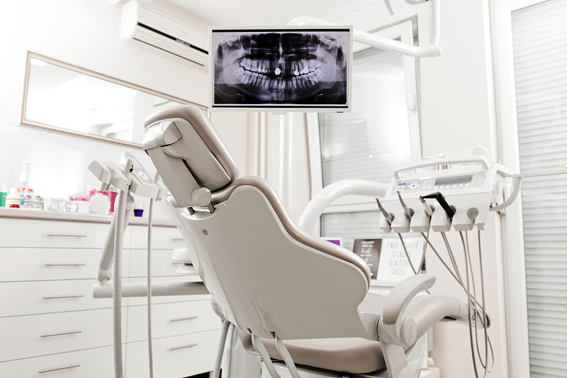 自然美,全貌,牙医椅,投影屏幕,医疗诊断工具,人的牙齿,牙科诊所,牙医,广角,牙科设备