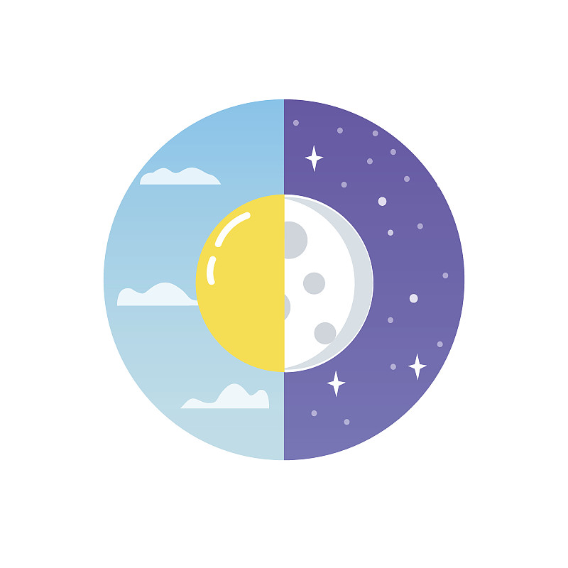 白昼,夜晚,概念,月亮,气象学,太阳,脚踏车,时间,早晨,天空