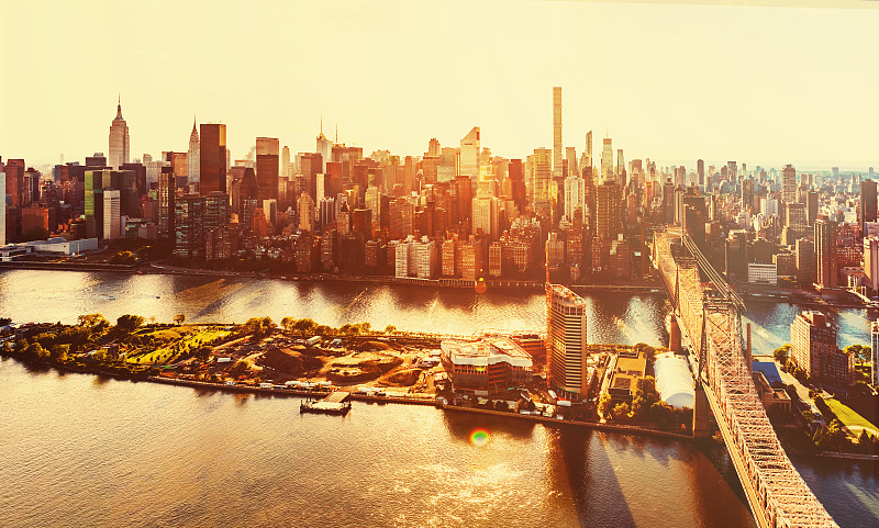 皇后大桥,东河,纽约,在上面,皇后区,中央公园,哈德逊河,曼哈顿中心,海港,旅途