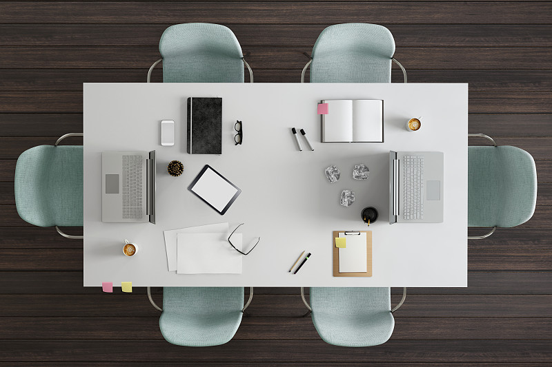书桌,排列整齐,组物体,办公室,商务,团队,办公椅,设计室,椅子,在上面