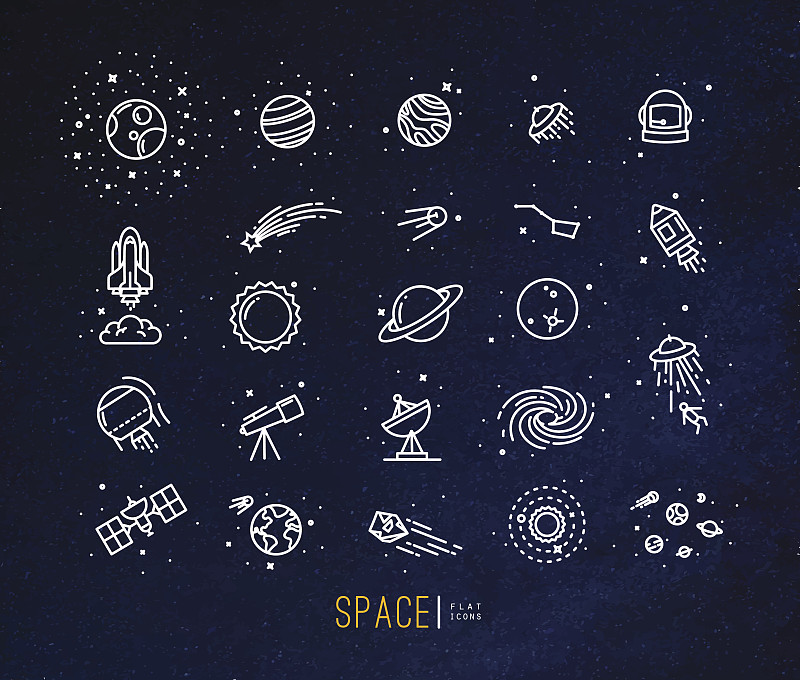太空,计算机图标,平坦的,青绿色,太空头盔,星系,天文学,小行星,星座,俄罗斯宇航员