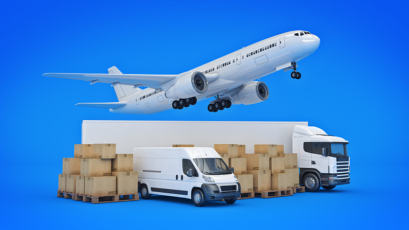 货物集装箱,地球形,宽的,概念,传送证实,车辆运输车,货运,卡车,半挂式卡车,飞机