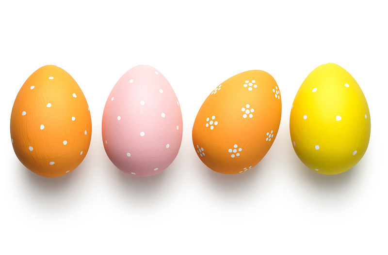 复活节彩蛋,白色,手工着色,波兰,背景分离,传统,华丽的,复活节,橙色,涂料