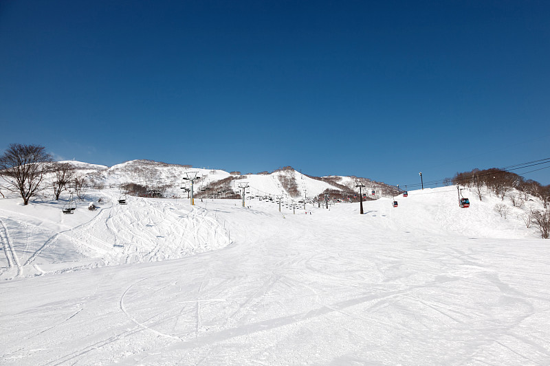 滑雪运动,色彩鲜艳,白昼,晴朗,二世谷町度假村,二世谷,滑雪场,北海道,滑雪缆车