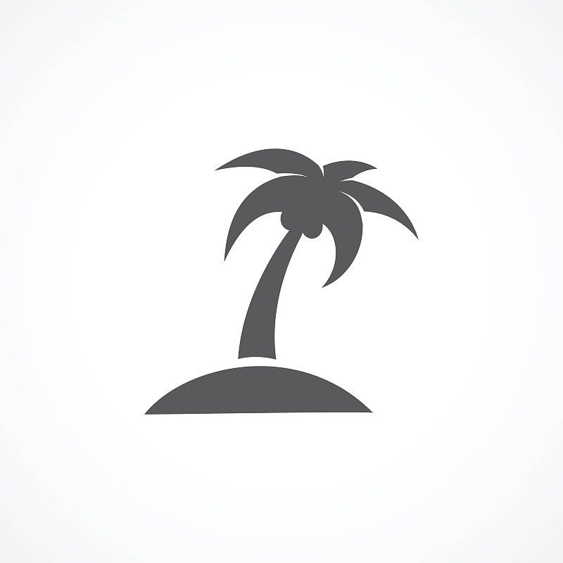 岛,图标,棕榈树,夏威夷,水,沙子,绘画插图,旅行者,夏天,异国情调