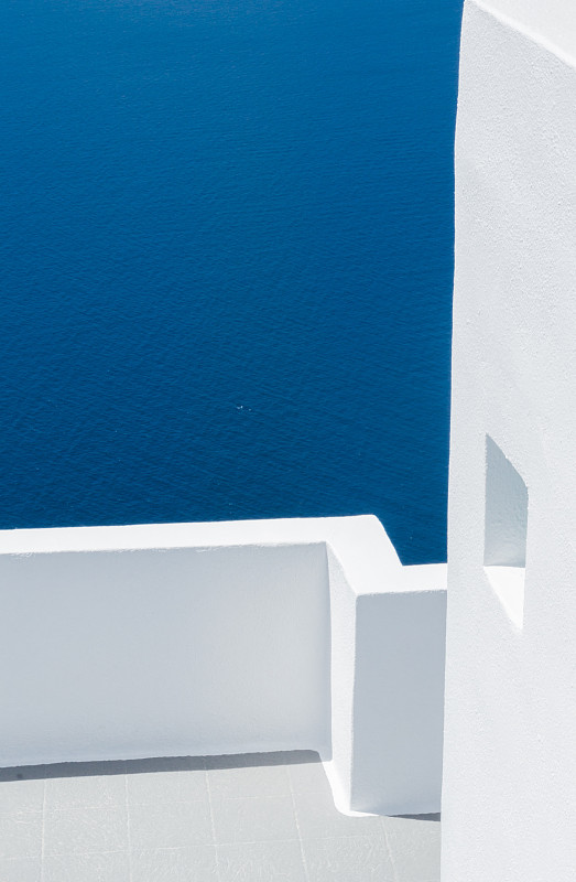 极简构图,圣托里尼岛,古典希腊,海边高地,希腊,围墙,海洋,简单,垂直画幅,美