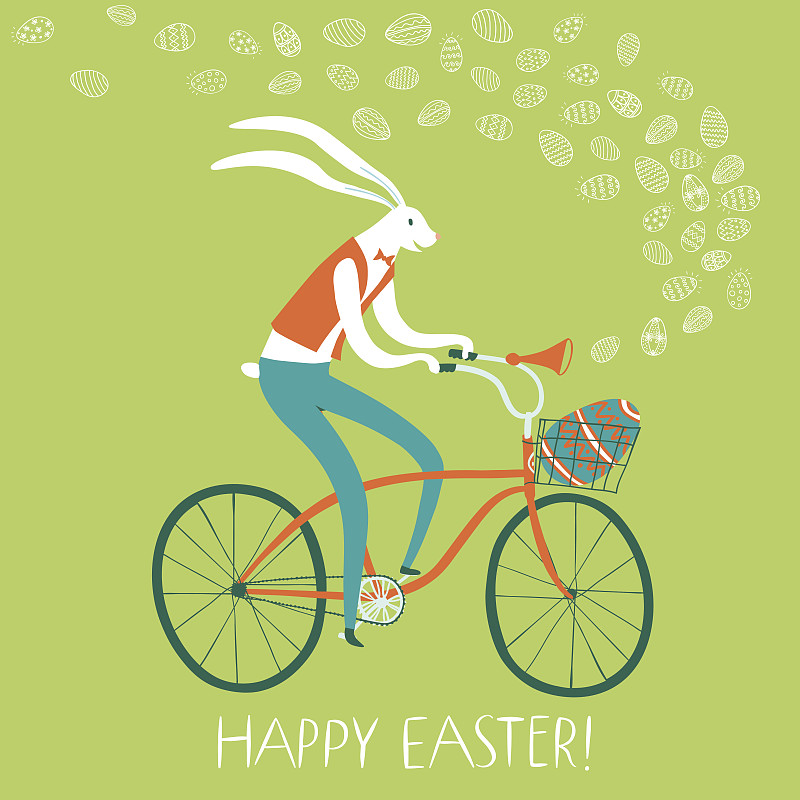 复活节,兔子,自行车,篮子,鸡蛋,礼物,天青石,兔耳朵,踏板,自行车篮子