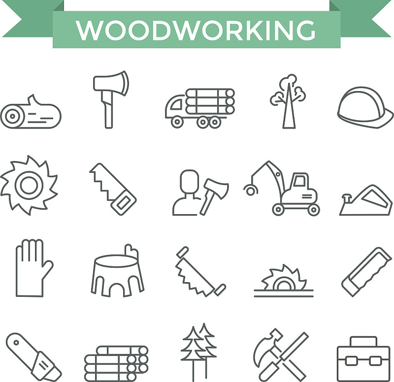 木工,符号,林务官,伐木搬运业,电锯,圆木,链锯,木材,树桩,男穴居人