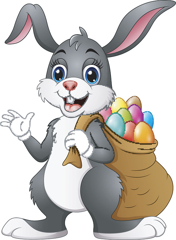 大口袋,兔子,复活节,充满的,复活节彩蛋,复活节兔子,野兔,鸡蛋,小兔子,垂直画幅