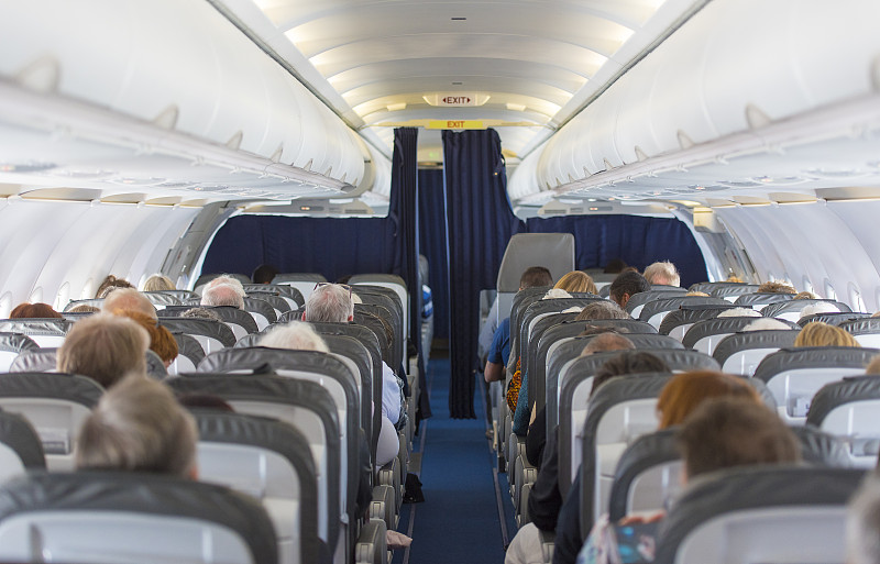 乘客,商用机,客舱,飞机,飞行器,室内,风,重量级别,座位,过道