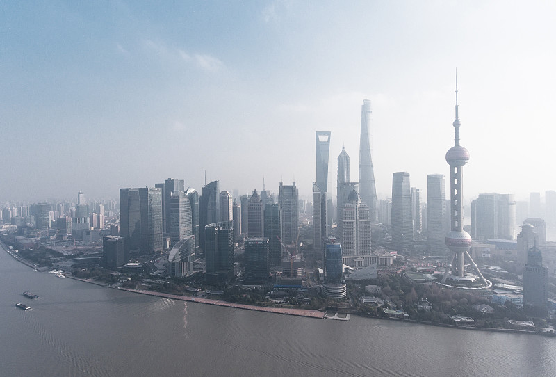 上海,城市天际线,外滩,陆家嘴,浦东,黄昏,云,现代,钢铁,商业金融和工业