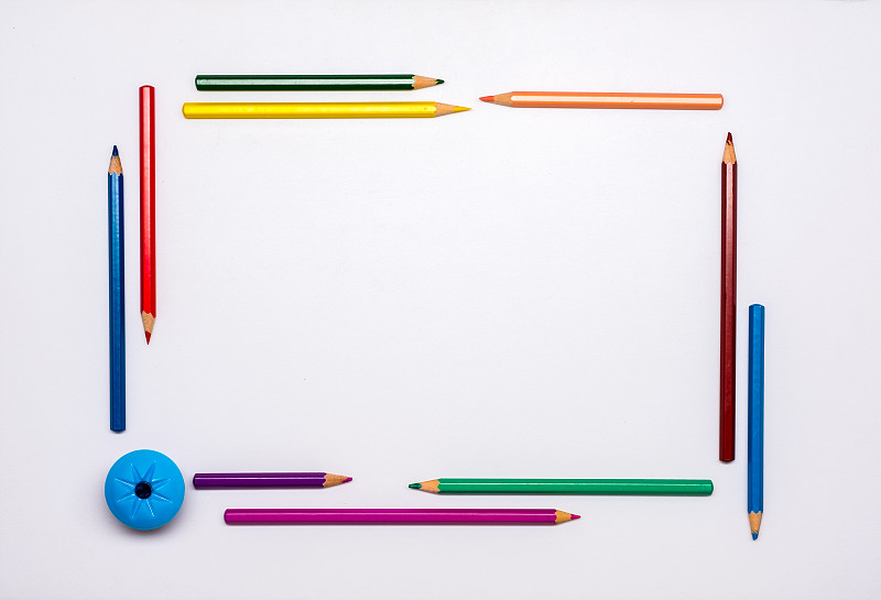铅笔,卷笔刀,白皮书,背景,彩色铅笔,蜡笔,学校用品,边框,艺术,水平画幅