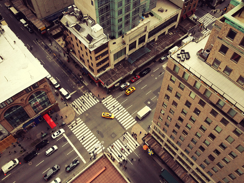 黄色出租车,第五大道,曼哈顿中心,纽约,曼哈顿,街道,都市风景,摩天大楼,高,拥挤的