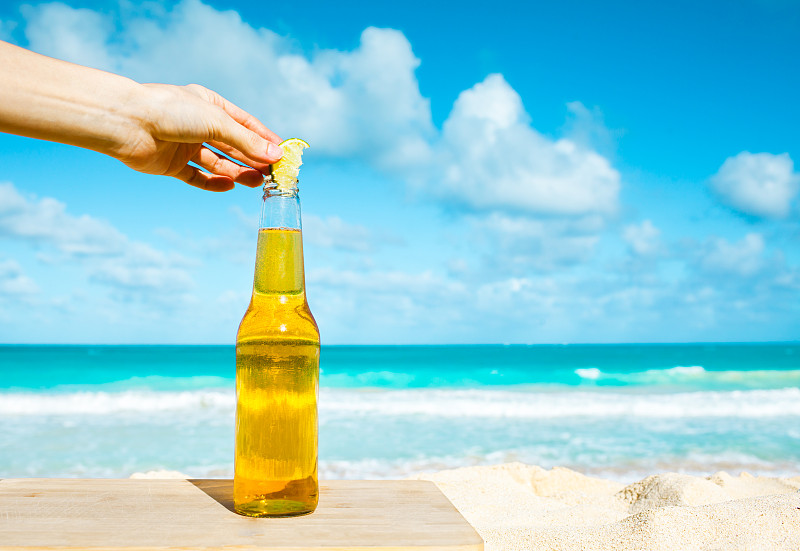 啤酒瓶,海滩,酸橙,啤酒,苹果酒,柠檬,太平洋岛屿,沙滩派对,快乐时光,夏威夷