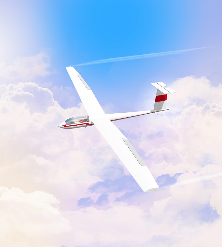 滑翔机,方向舵,拖拽,座舱,飞机,垂直画幅,天空,齿轮,机翼,白色