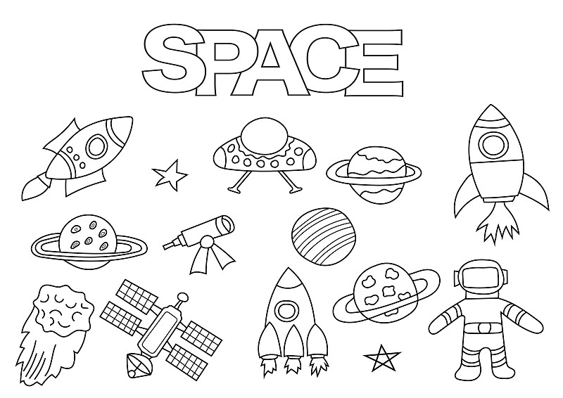 从在宇宙飞船的角度拍摄,太空船,小行星,天文学,乱画,航天飞机,火箭,书页,彗星,卫星