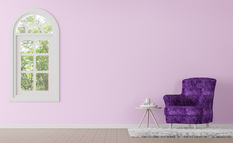 紫色,粉色,简单,起居室,极简构图,图像,三维图形,古典风格,简单生活,豪华酒店