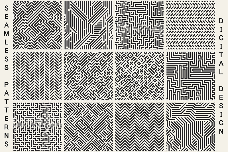 条纹,式样,几何形状,迷宫游戏,四方连续纹样,单色调,基本粒子,黑白图片,组物体,抽象背景