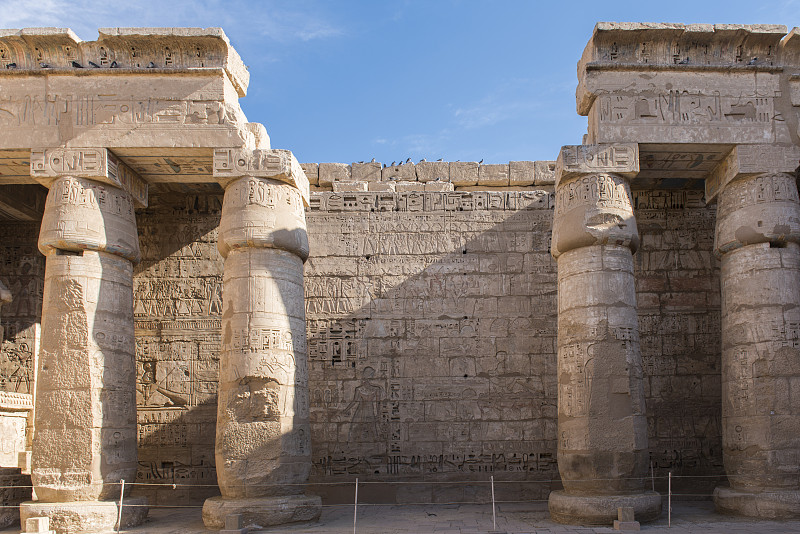梅地尼特哈布,埃及,考古学,顶部,鲁克索,部分,尼罗河,雷姆塞斯三世坟墓,ramses,iii,亚蒙神殿