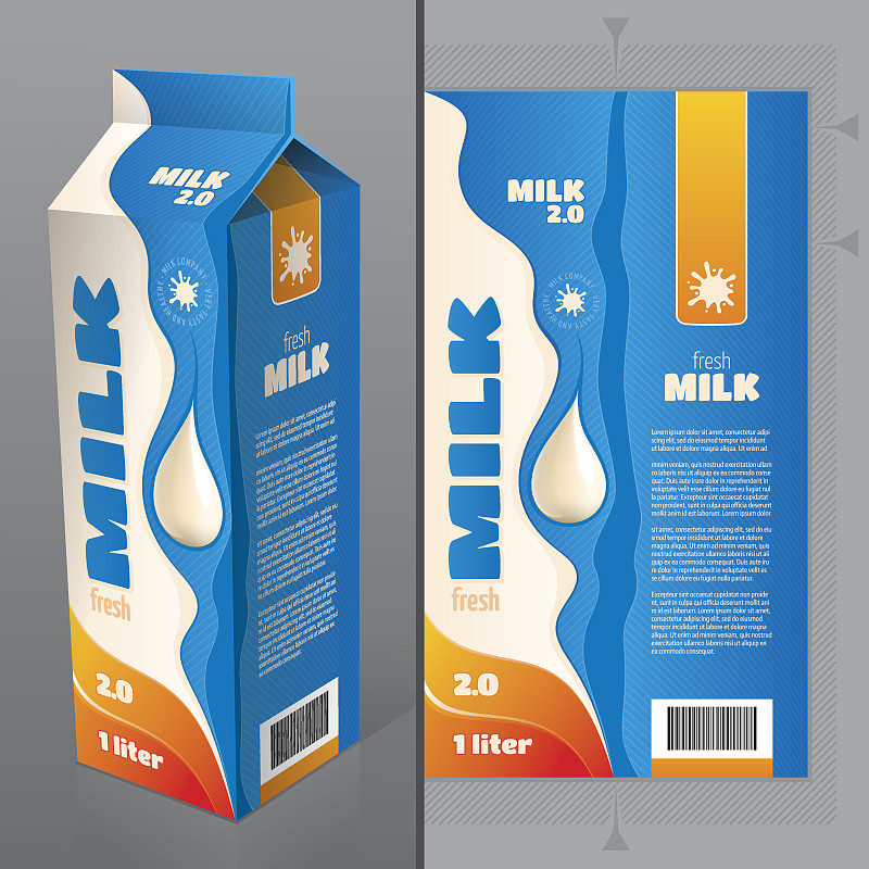 牛奶,牛奶盒,纸盒,包装,百分比号,点状,奶制品,灵感,绘画插图,标签