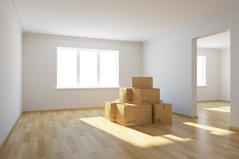 盒子,纸盒,公寓,有包装的,关闭的,货物集装箱,搬迁,搬家,移开,包装