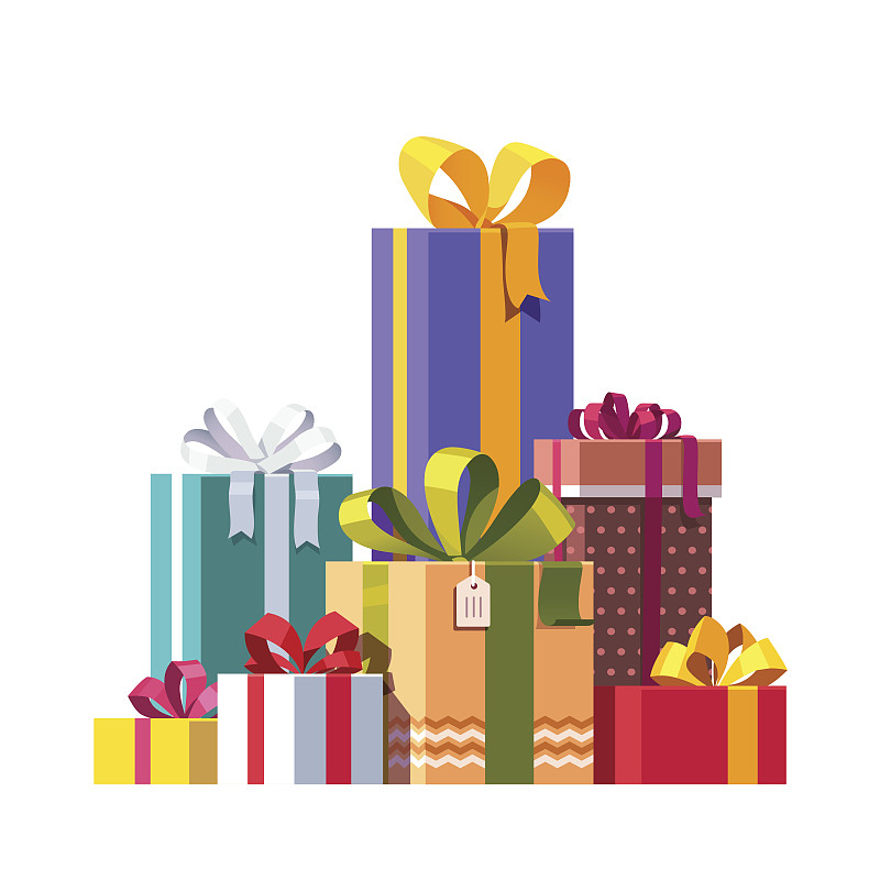 包装纸,多色的,巨大的,圣诞礼物,礼物,剪贴画,生日礼物,有包装的,大量物体,叠