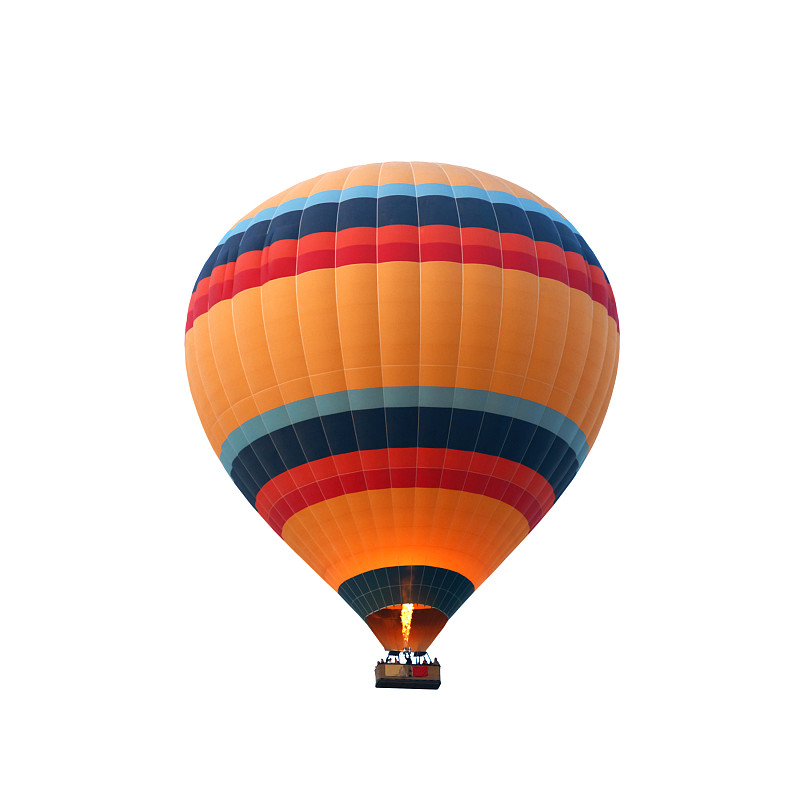 热气球,飞艇,高处,火,色彩鲜艳,热,风,休闲活动,无人,白色背景