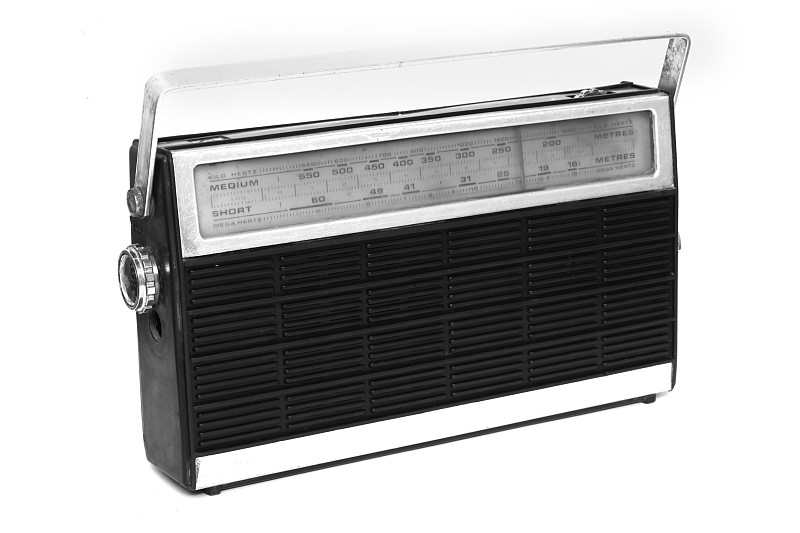 收音机,白色背景,分离着色,无线电广播,音叉,内置扬声器,1950-1959年图片,频率,海峡,演说家