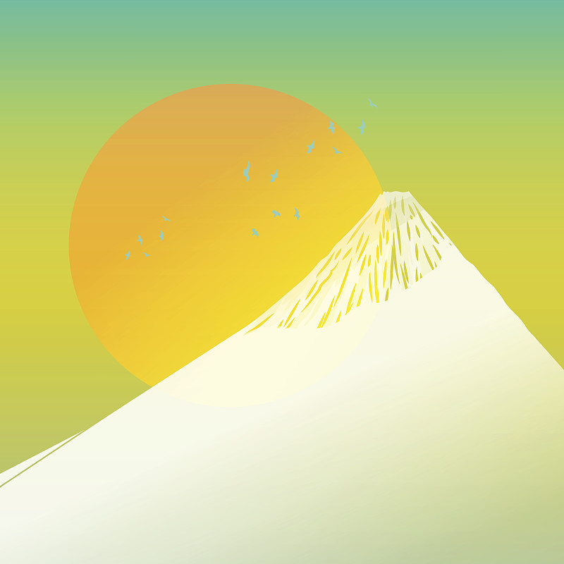 富士山,绘画插图,矢量,天空,里山,艺术,无人,户外,山,自然