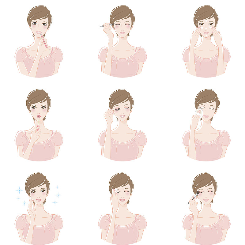 彩妆,女人,眉笔,面霜,眼线笔,假睫毛,眉毛,洁面乳,化妆刷,化妆用品