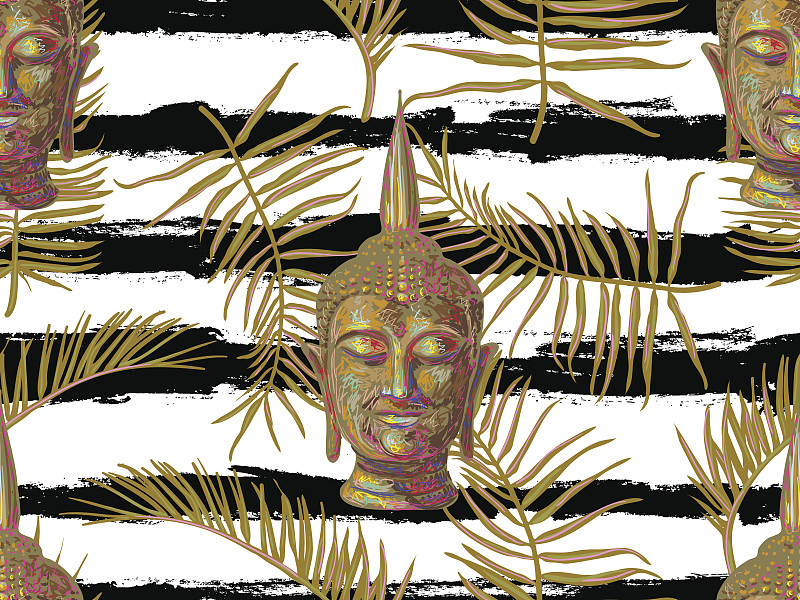 棕榈叶,神,佛,人的头部,灵性,壁纸,瑜伽,背景,佛教