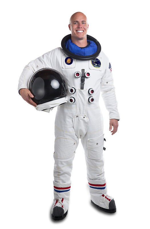 宇航员,男人,分离着色,白色,太空服,太空头盔,剃光头,秃头,空间探索,非全秃