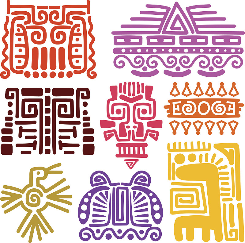 图腾柱,过去,印加人文明,玛雅文明,阿兹特克文明,图表设计师,神话,绘画插图,动物身体部位,计算机制图