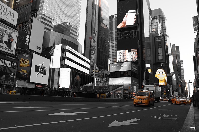 纽约州,时代广场,数字标牌,名声,曼哈顿时代广场,黄色出租车,曼哈顿,布告栏,纽约