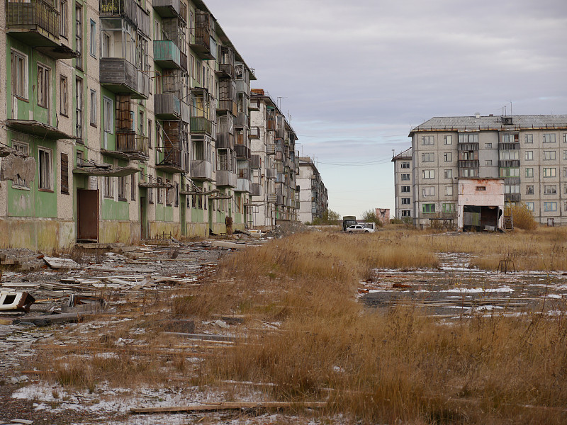 被抛弃的,建筑外部,犹太人区,冻原,无人迹,居住区,前苏联,贫困地区,偏远的,建筑业