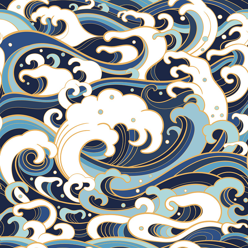 波浪,四方连续纹样,海洋,波形,无缝纹理,白俄罗斯,式样,海啸,织品样本,设计元素