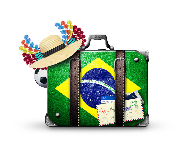 巴西,里约热内卢,手提箱,合成图像,南美,旅行者,天空,水平画幅,建筑